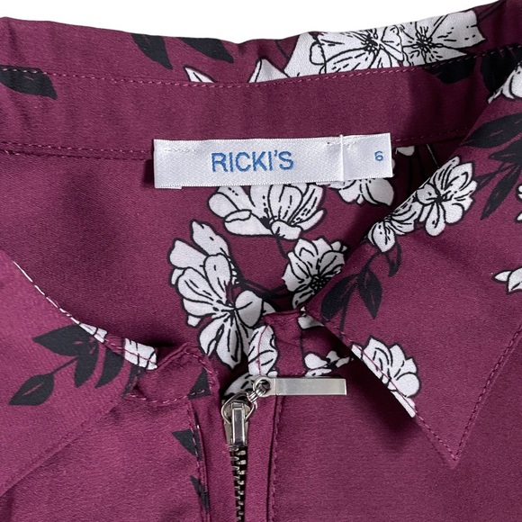 RICKI’s Blouse Tunic with Waist Cinch String Flower Print Size 6 - Picture 5 of 5